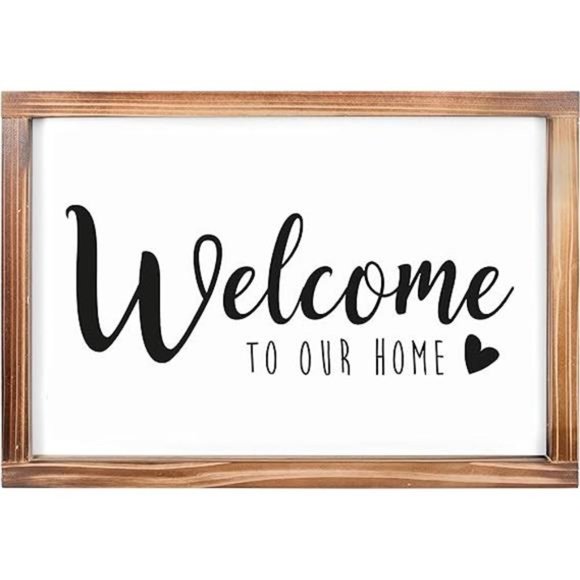 Welcome to Our Home Sign 11x16 Inch, Rustic Farmhouse Decor for the Home Sign - Picture 7 of 7